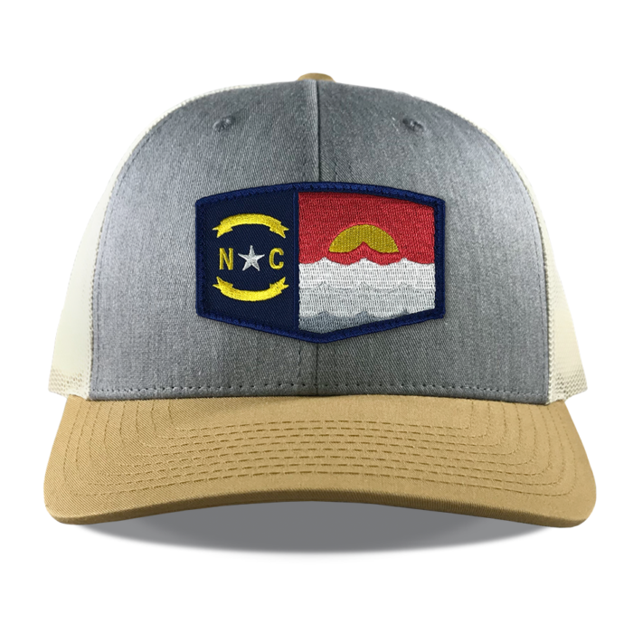 Richardson-115-heather-birch-gold-snapback-trucker-north-carolina-coast-patch