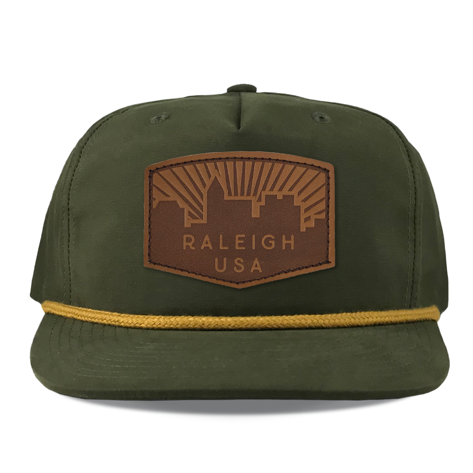 NC Mountains Leather Patch Hat - Old East Rags - Apparel and Adventure