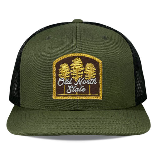 Richardson-511-loden-black-snapback-trucker-old-north-state-brown-patch